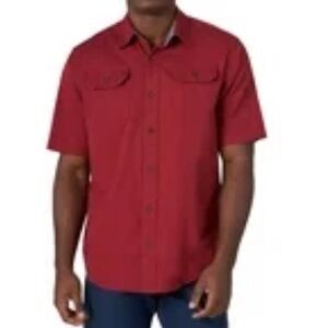 Wrangler Men's Maroon Short Sleeve Comfort Stretch Woven Shirt Size 3XL